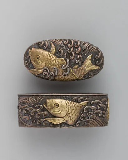 Sword-Hilt Collar and Pommel (Fuchigashira)