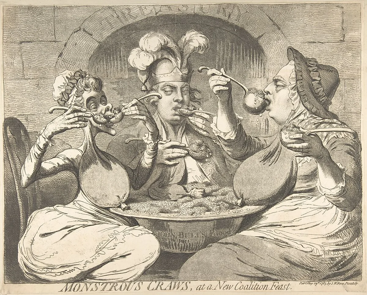 Monstrous Craws at a New Coalition Feast — James Gillray|S. W. Fores