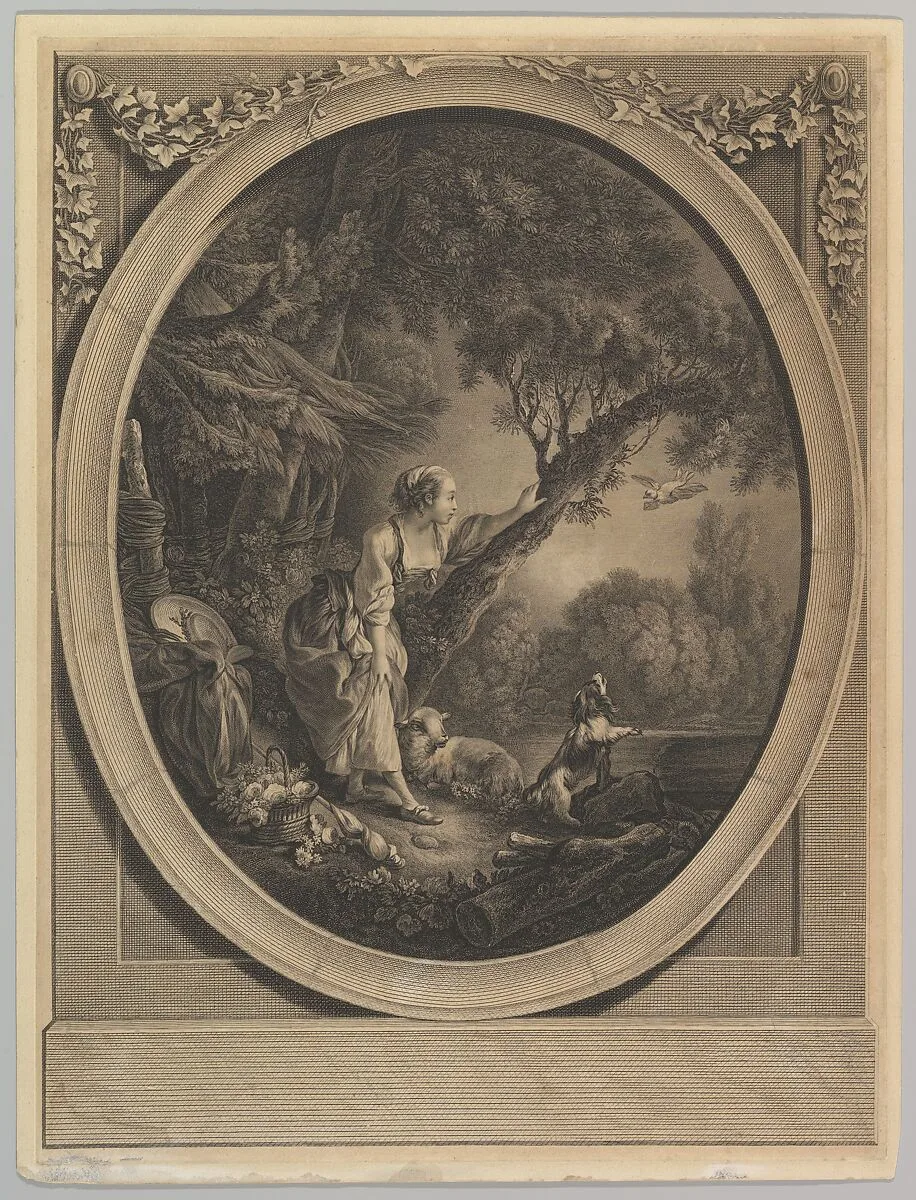 L'Arrivée du Courier (The Arrival of the Messenger) — Jacques Firmin Beauvarlet|François Boucher