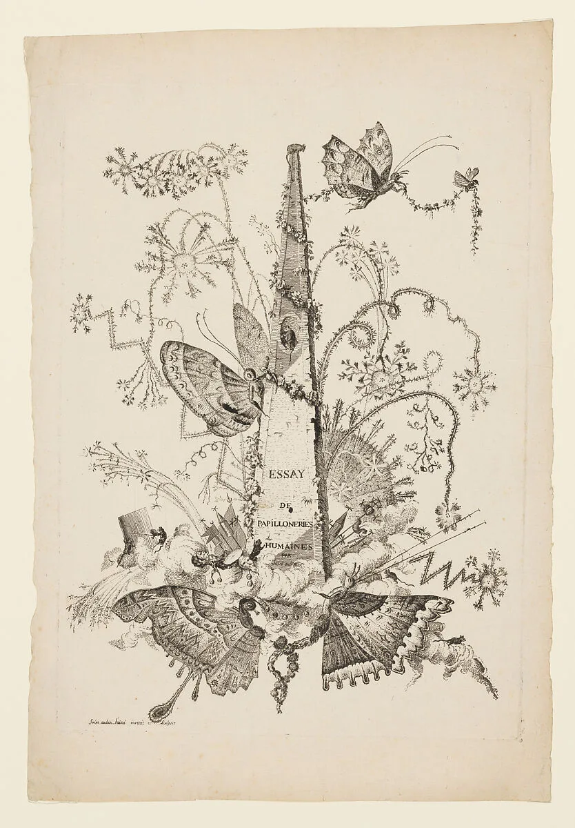 Title page from Essai de Papilloneries Humaines par Saint Aubin — Charles Germain de Saint-Aubin