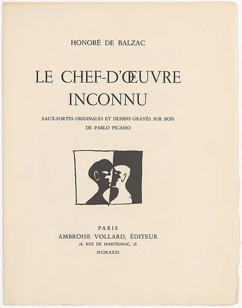 Le chef d'oeuvre inconnu — Honoré de Balzac|Pablo Picasso|Ambroise Vollard