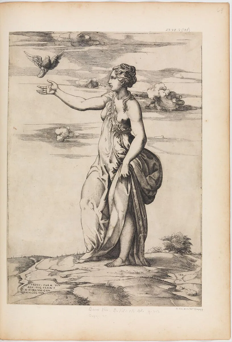 Proserpine Changing Aesculapius into an Owl — Enea Vico|Parmigianino (Girolamo Francesco Maria Mazzola)
