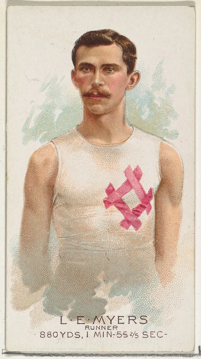 L.E. Myers, Runner, from World's Champions, Series 2 (N29) for Allen & Ginter Cigarettes — Lindner, Eddy & Claus|Allen & Ginter