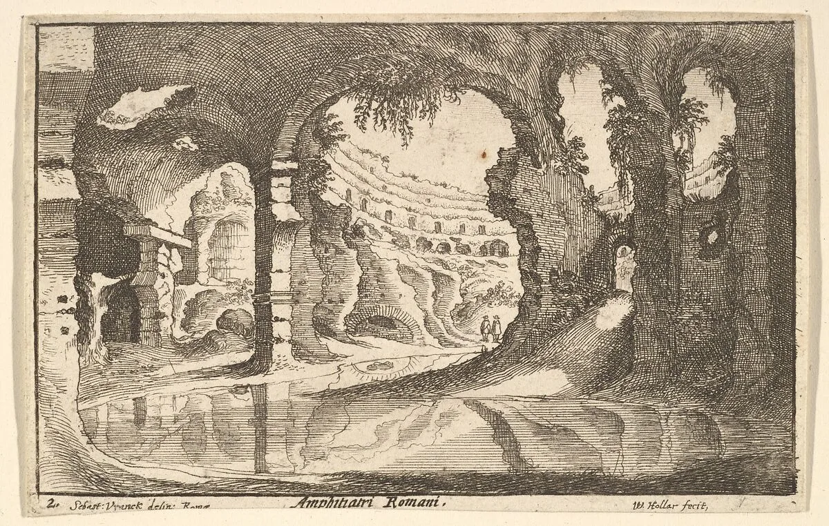 Amphitiatri Romani, from "Roman Ruins" — Sebastiaen Vrancx|Wenceslaus Hollar