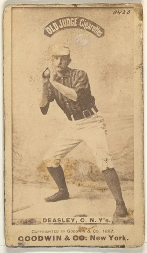 Thomas H. "Pat" Deasley, Catcher, New York, from the Old Judge series (N172) for Old Judge Cigarettes