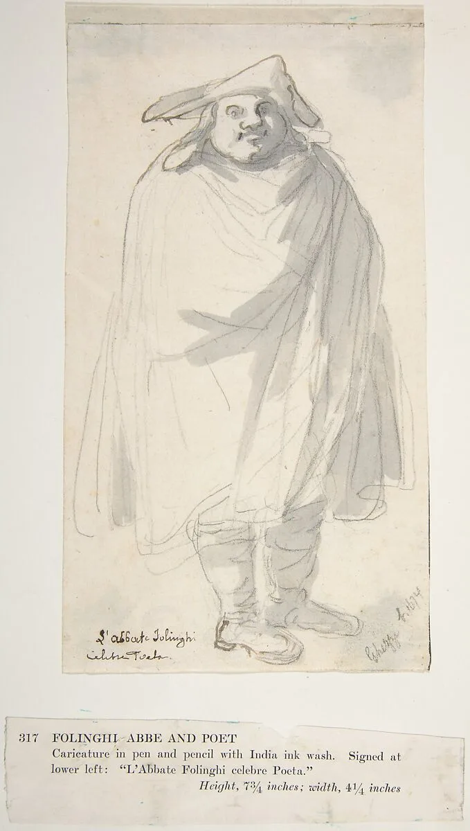 A Caricature of L'Abbate Folinghi — Pier Leone Ghezzi