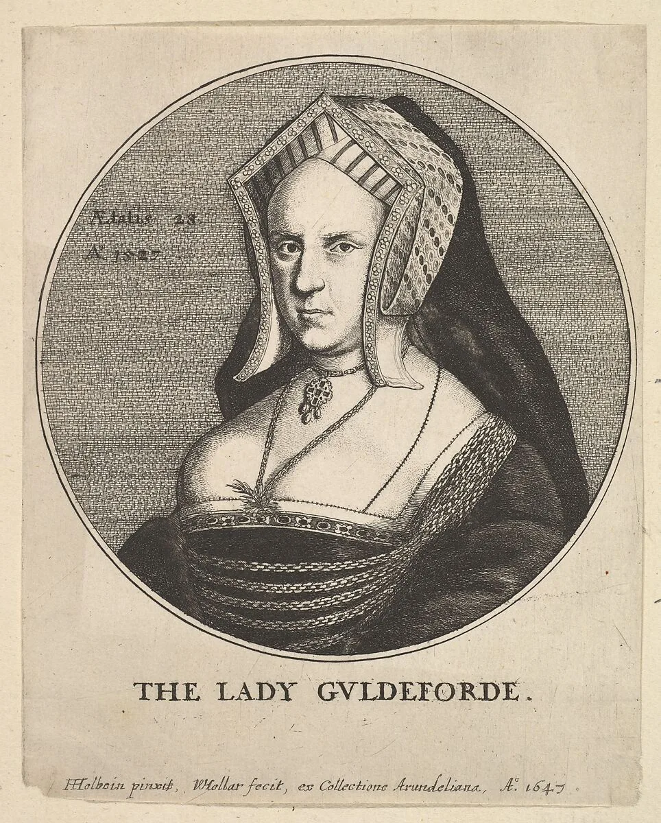 The Lady Guldeforde (Mary Wotton, Lady Guildford) — Wenceslaus Hollar|Mary Wotton, Lady Guildford|Hans Holbein the Younger