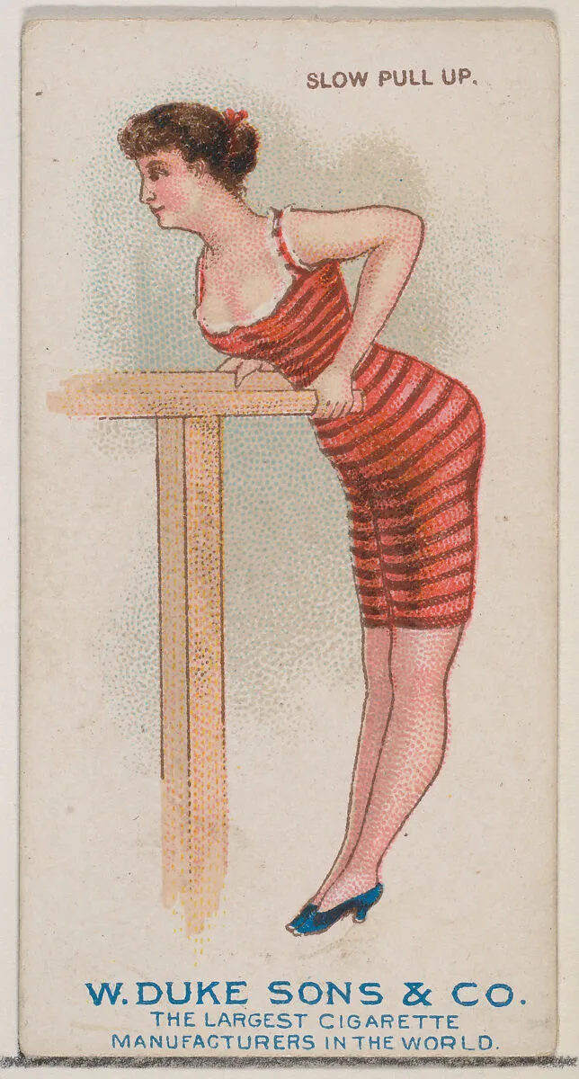 Slow Pull Up, from the Gymnastic Exercises series (N77) for Duke brand cigarettes — W. Duke, Sons & Co.