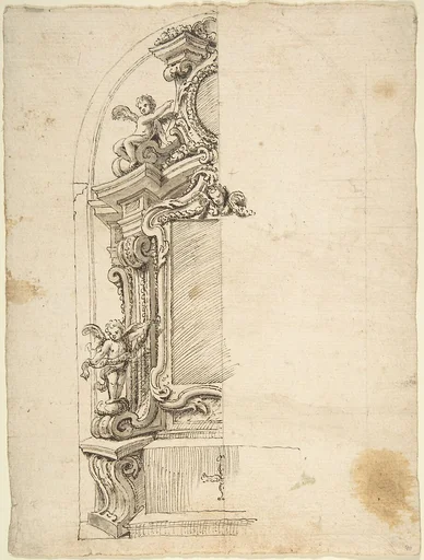 Half design for the decoration of an Altar with Putti