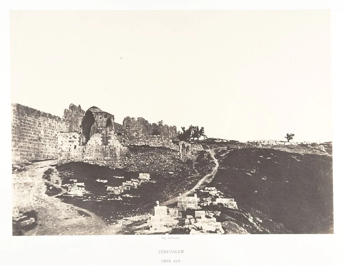 Jérusalem, Côté Est de Jérusalem — Auguste Salzmann|Imprimerie photographique de Blanquart-Évrard, à Lille