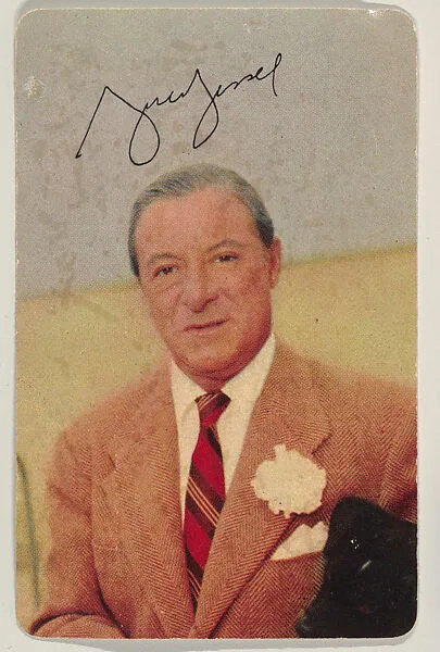 George Jessel, No. 32, bakery card from the Television and Radio Stars series (D77), issued by Mother's Cookies — Mother's Cookies