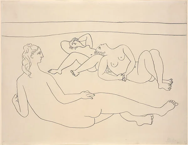 Three Bathers Reclining by the Shore — Pablo Picasso