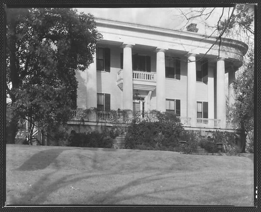 [Greek Revival House with Doric Capitals and Rounded Roof Corners, Macon, Georgia?]