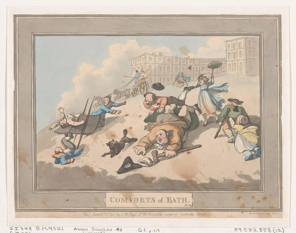 Comforts of Bath, Plate 12 — S. W. Fores|Thomas Rowlandson