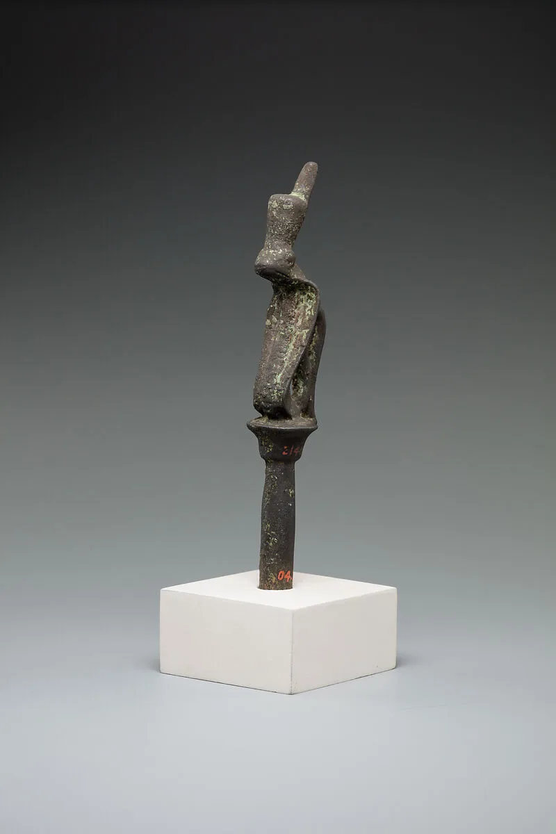 Cobra wearing red crown on a papyrus stem — Unknown