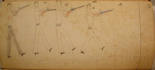 Maffet Ledger: Four men aiming guns