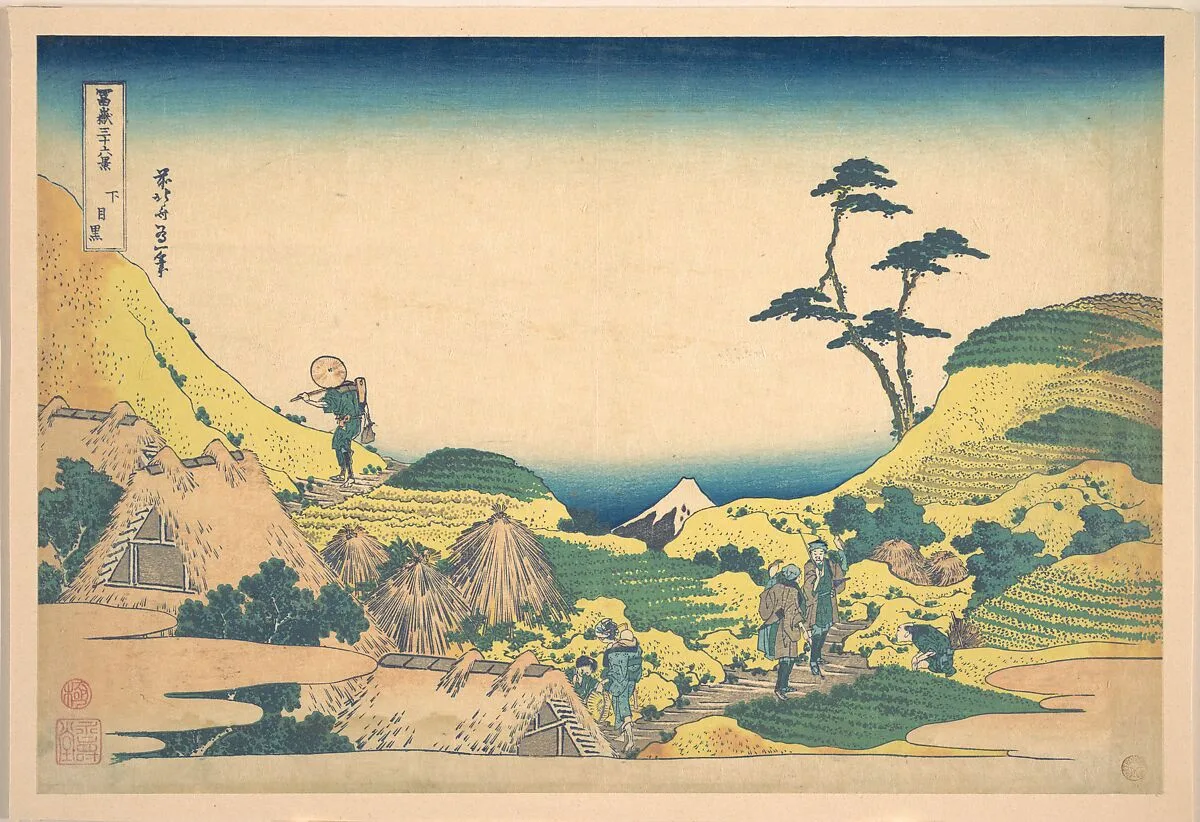 冨嶽三十六景 下目黒|Lower Meguro (Shimo Meguro), from the series Thirty-six Views of Mount Fuji (Fugaku sanjūrokkei) — Katsushika Hokusai