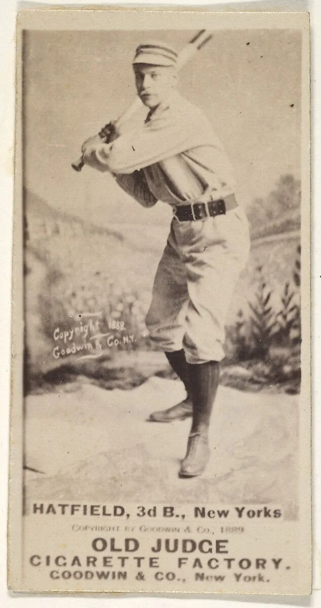 Gil Hatfield, 3rd Base, New York, from the Old Judge series (N172) for Old Judge Cigarettes — Goodwin & Company