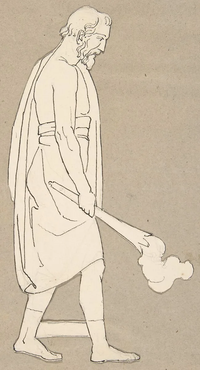Design for large fireplace white tiles produced in Wedgwood's factory — John Flaxman