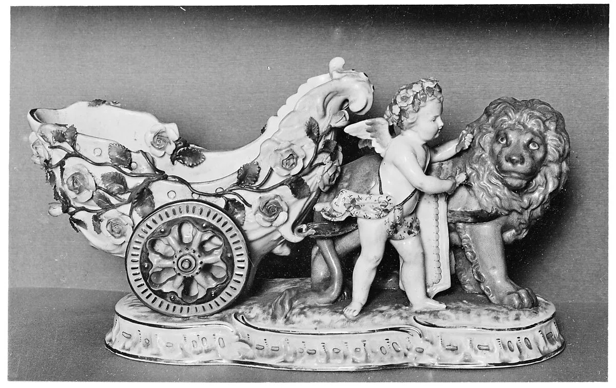 Cupid with lion drawing a chariot — Unknown