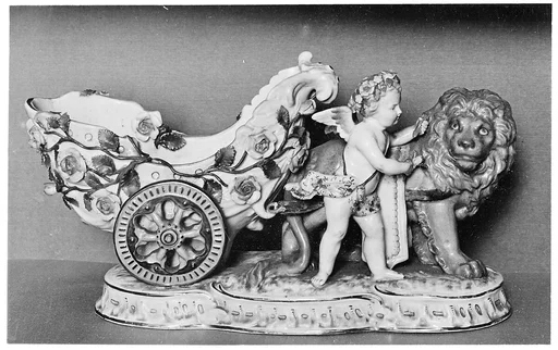 Cupid with lion drawing a chariot