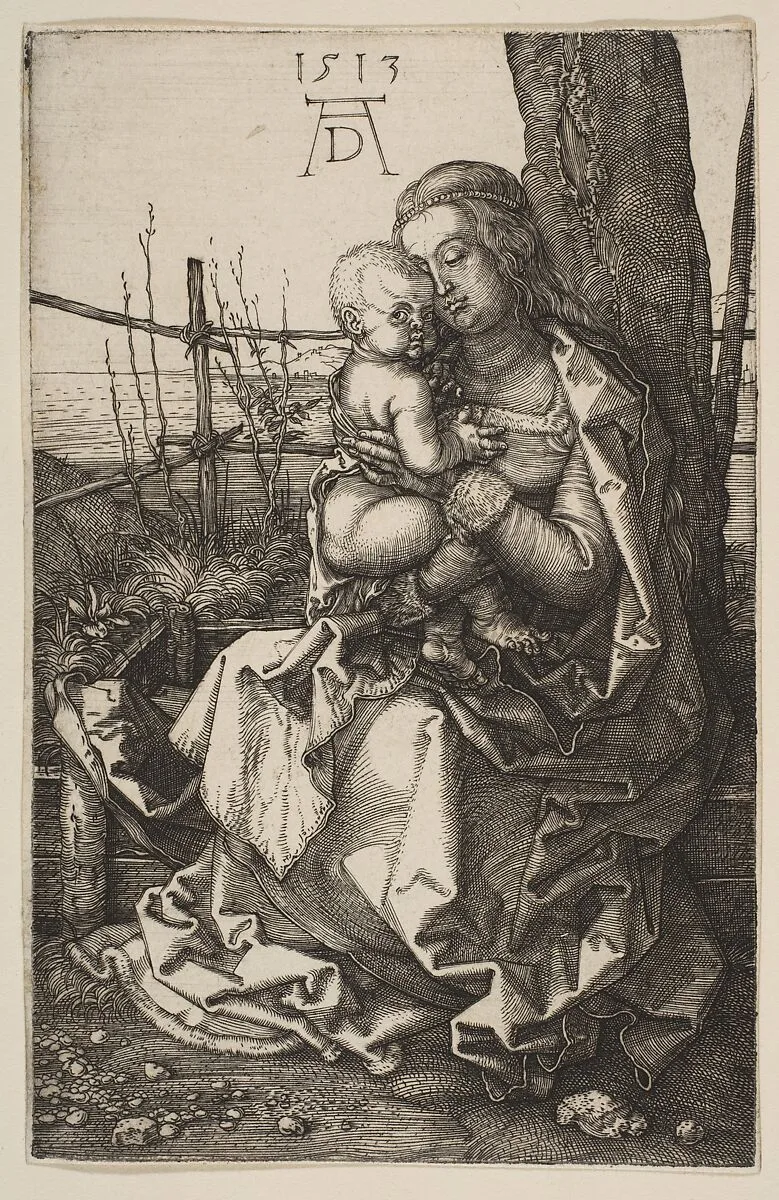 Virgin and Child Seated by a Tree — Albrecht Dürer