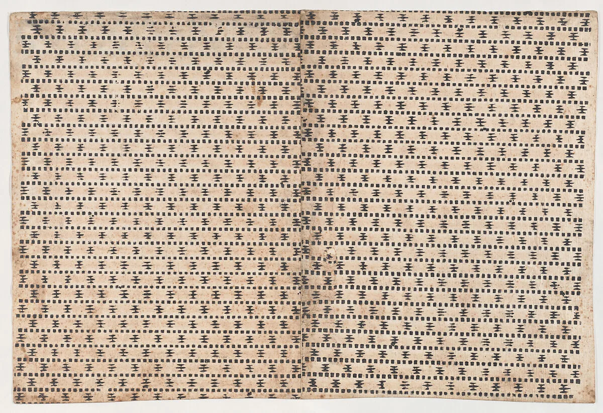 Sheet with overall geometric pattern — Anonymous