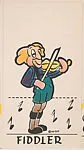 Fiddler, bakery insert card from the Pinocchio Circus Performers series (D64) — Walt Disney Productions