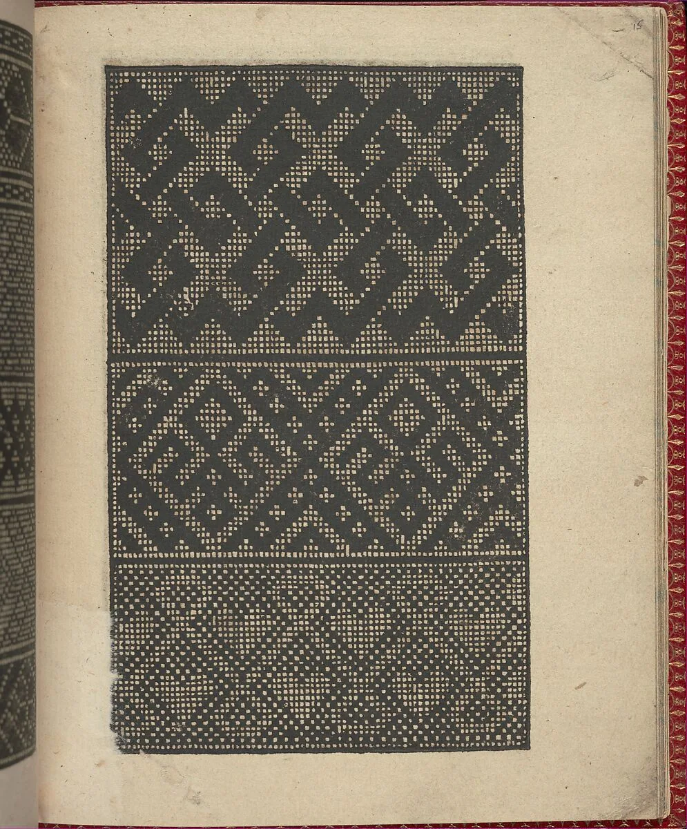 Ce est ung tractat de la noble art de leguille ascavoir ouvraiges de spaigne... page 15 (recto) — Willem Vosterman
