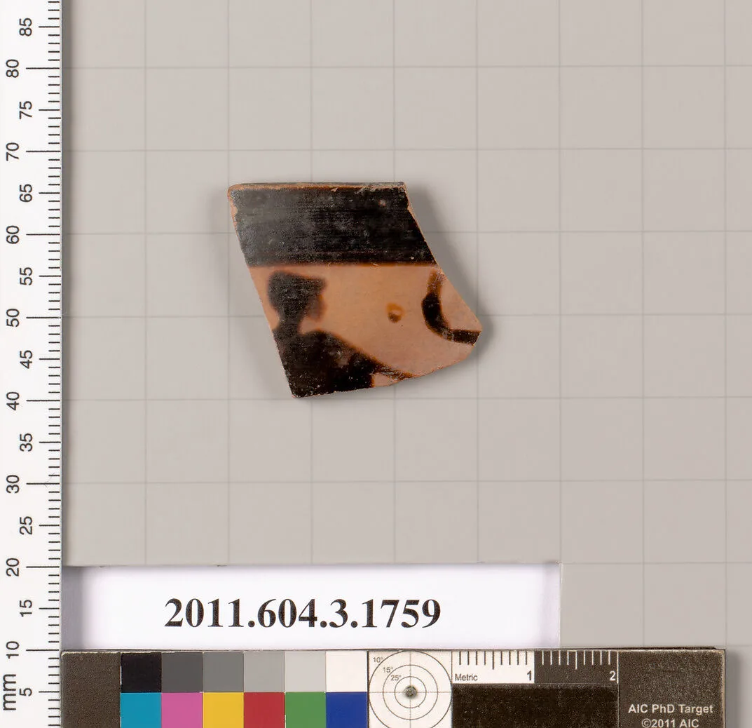 Terracotta rim fragment of a kylix: Band cup (drinking cup) — Unknown