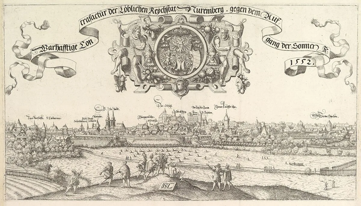 View of Nuremberg, to the east, center plate — Hanns Lautensack