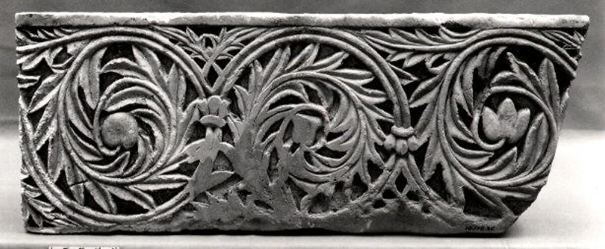 Fragment of Frieze with Acanthus Leaves Encircling Fruit and Flowers — Unknown