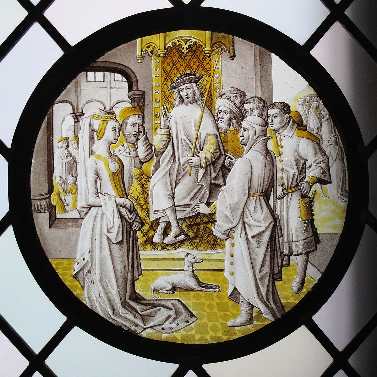 Roundel with Susanna In Judgement — After Master of the Jospeh Panels, Jacob Van Lathem?