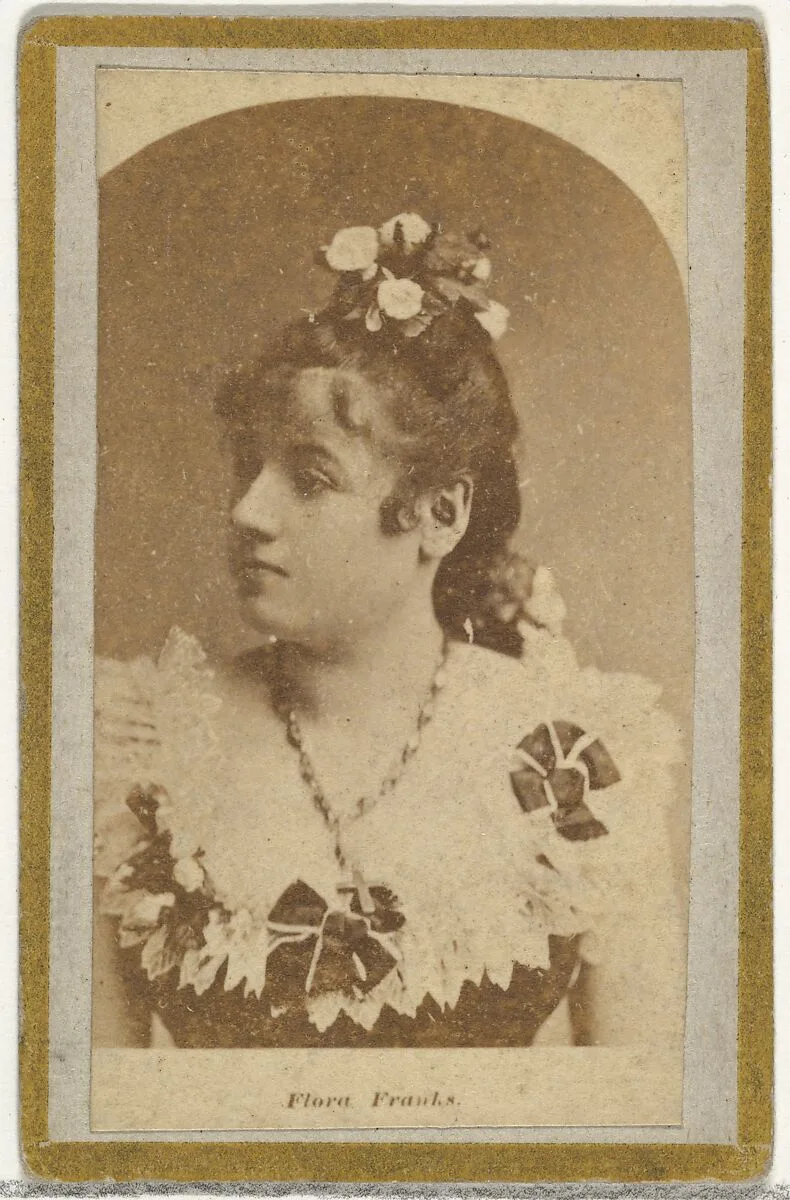 Flora Franks, from the Actresses and Celebrities series (N60, Type 2) promoting Little Beauties Cigarettes for Allen & Ginter brand tobacco products — Allen & Ginter
