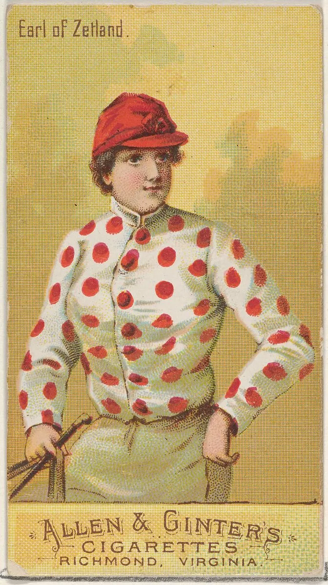 Earl of Zetland, from the Racing Colors of the World series (N22b) for Allen & Ginter Cigarettes — Allen & Ginter