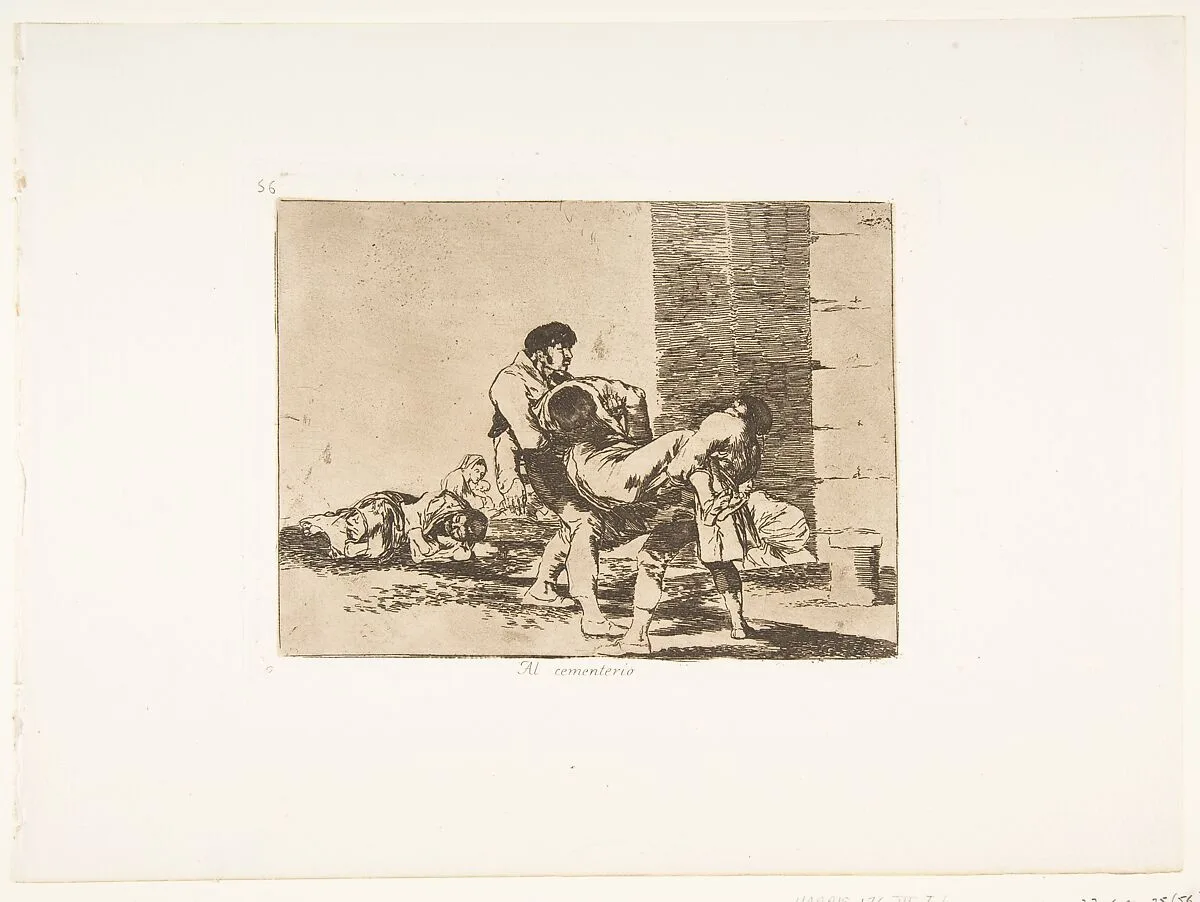 Plate 56 from "The Disasters of War" (Los Desastres de la Guerra): 'To the cemetery' (Al cementerio) — Goya (Francisco de Goya y Lucientes)