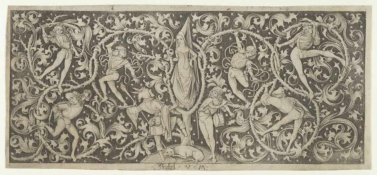 Ornamental Engraving with Morris Dancers — Israhel van Meckenem