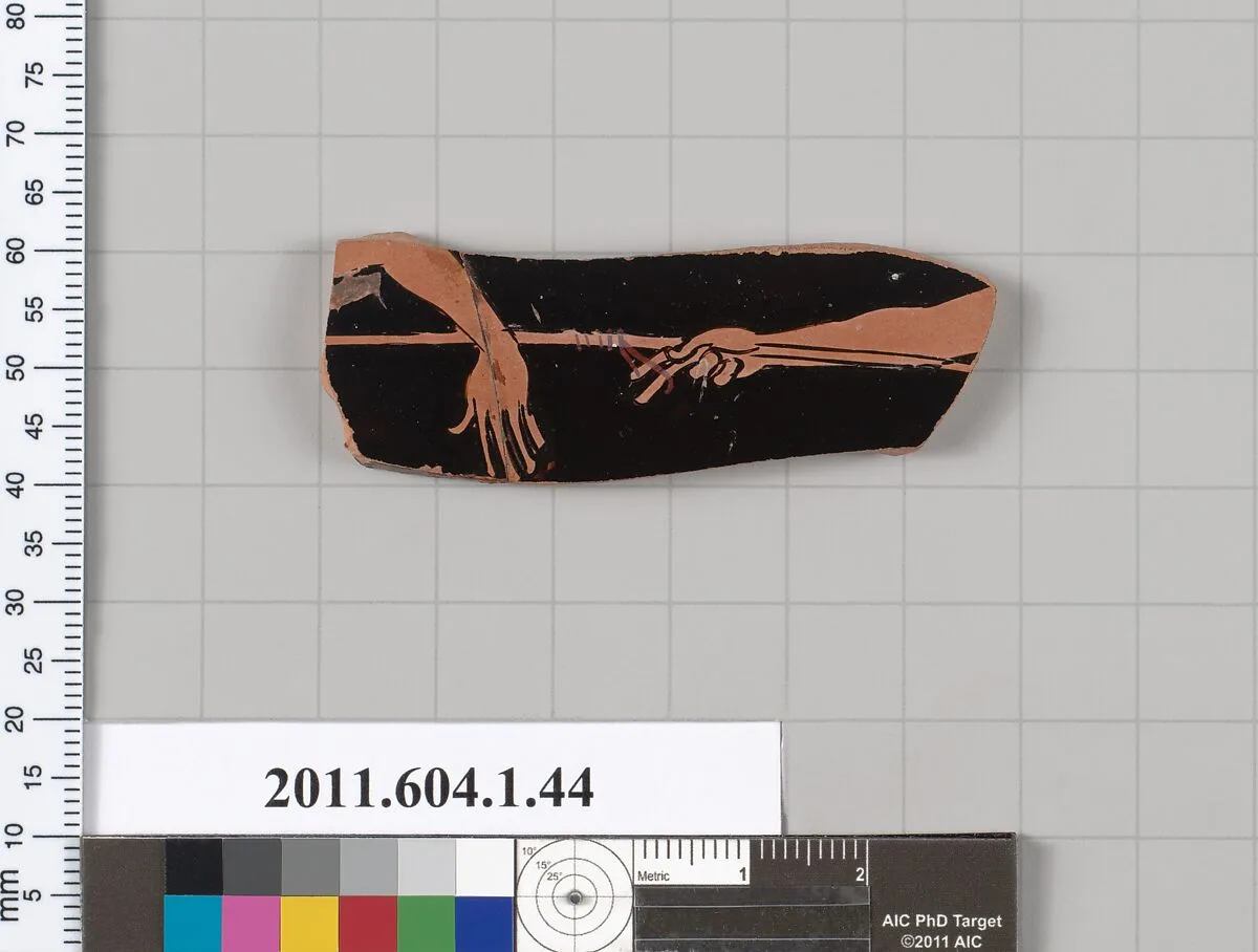 Terracotta fragment of a kylix (drinking cup) — Unknown
