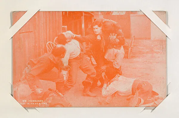 Wm. Fairbanks takes on six at a time from Western Stars or Scenes Exhibit Cards series (W412) — Unknown