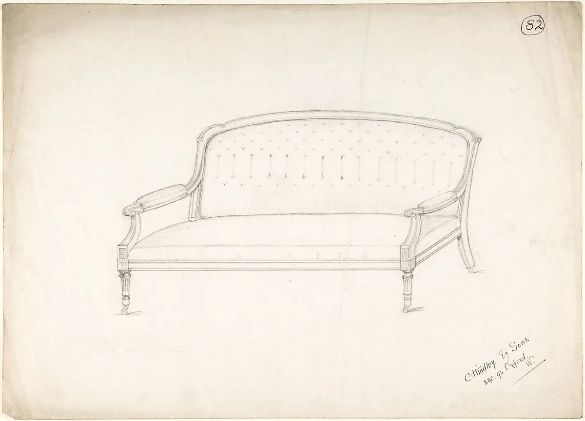 Design for a Loveseat — Charles Hindley and Sons