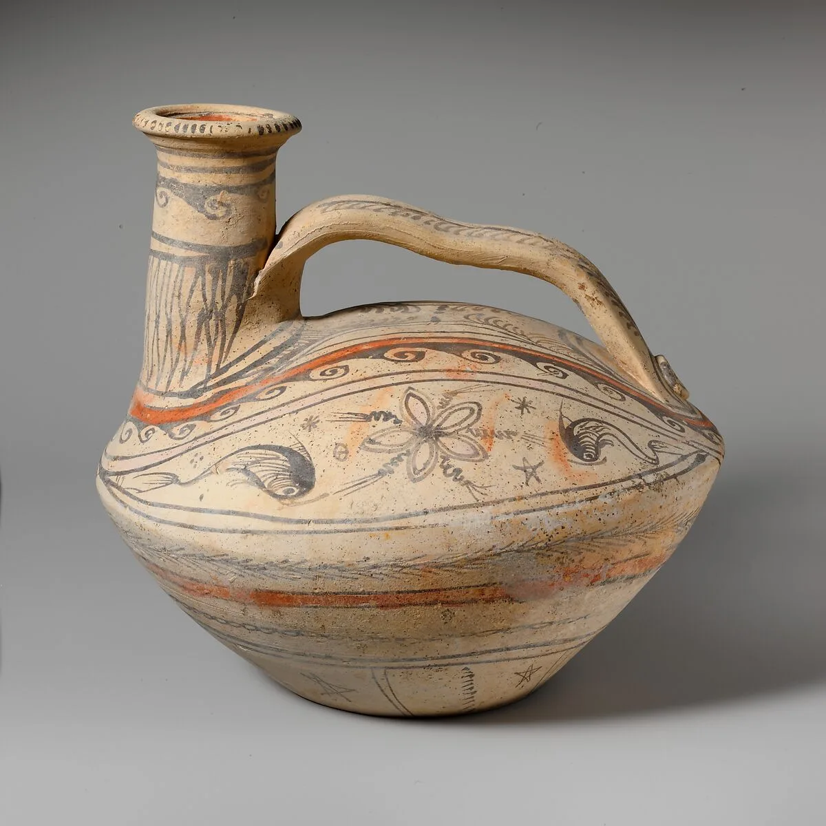 Terracotta askos (flask with a spout and handle over the top) — Unknown