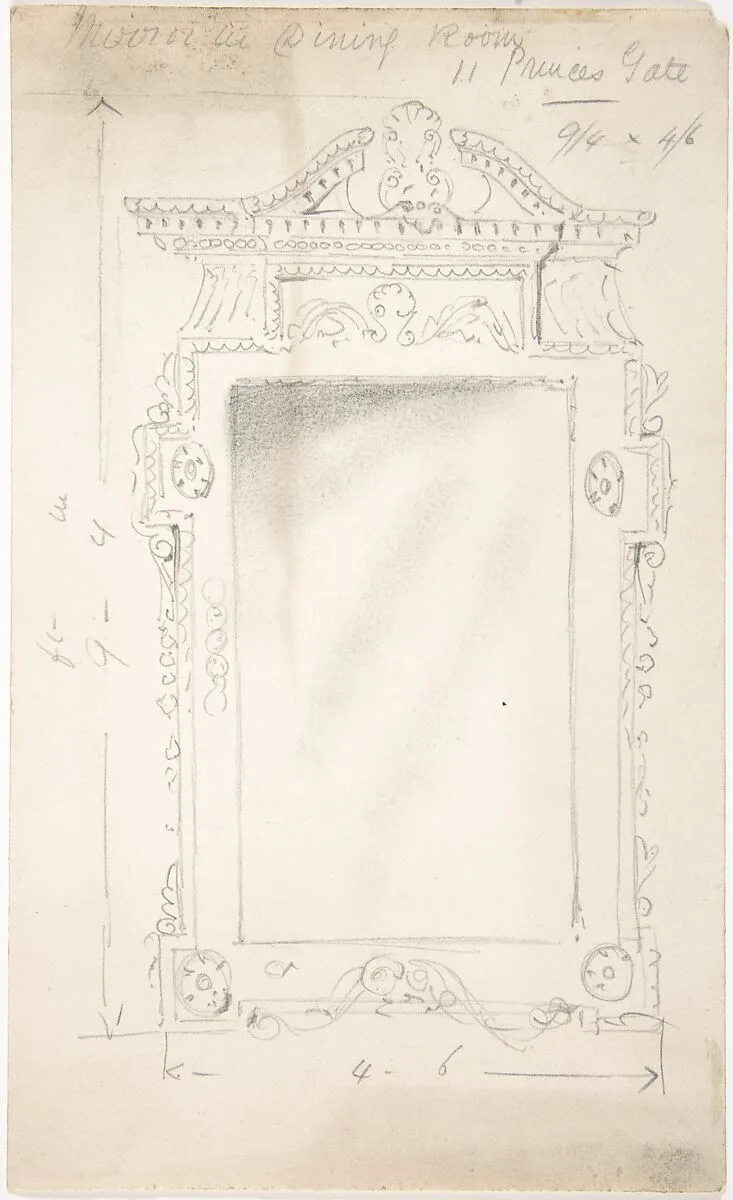 Design for a Dining Room Mirror, for 11 Princes Gate, London — Anonymous, British, 19th century