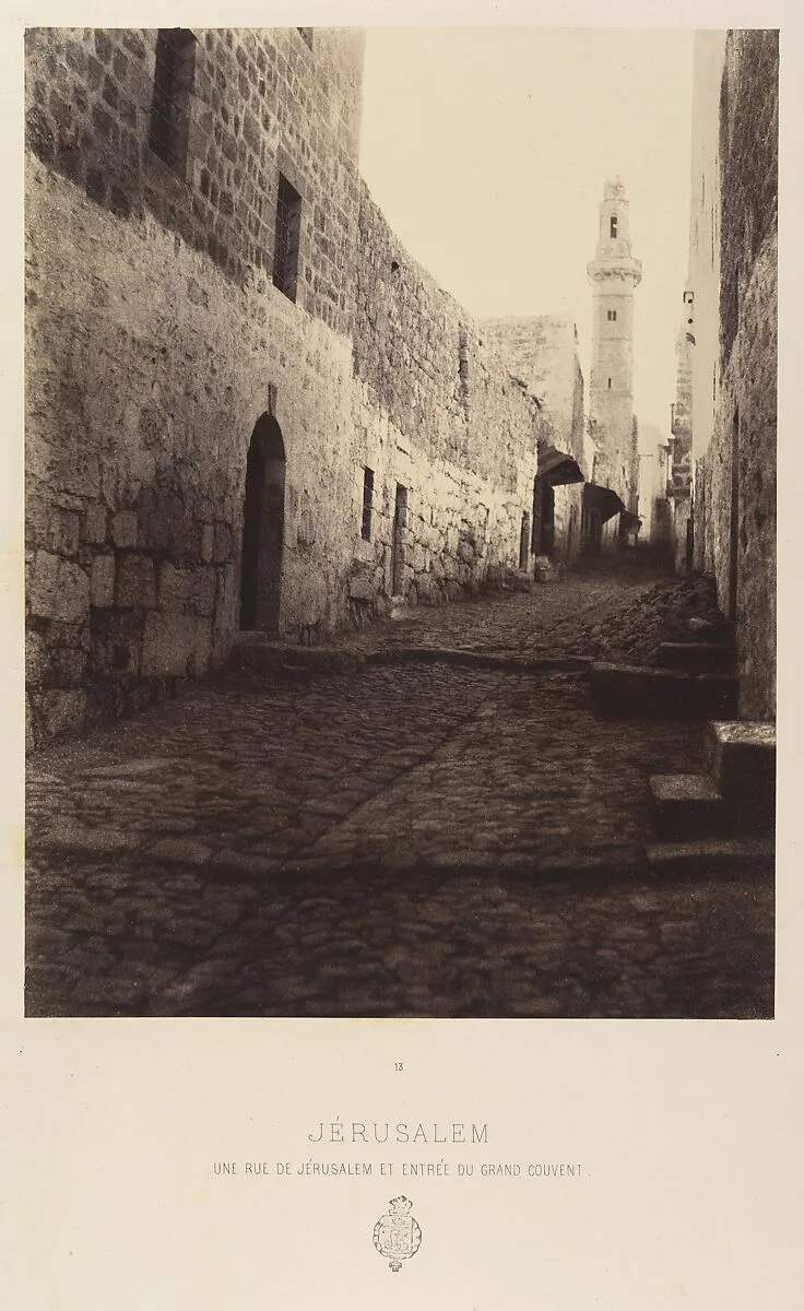 Jérusalem. Une rue de Jérusalem et entrée du Grand Couvent — Louis de Clercq|H. Jannin|J. Blondeau et Antonin