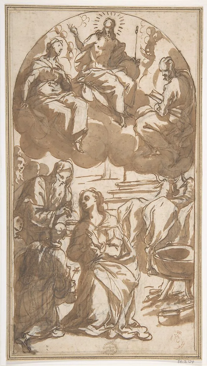 The Martyrdom of Saint Lucy (Her Last Communion before Being Dragged by Oxen) — Alessandro Maganza|Giovanni Battista Maganza il Giovane