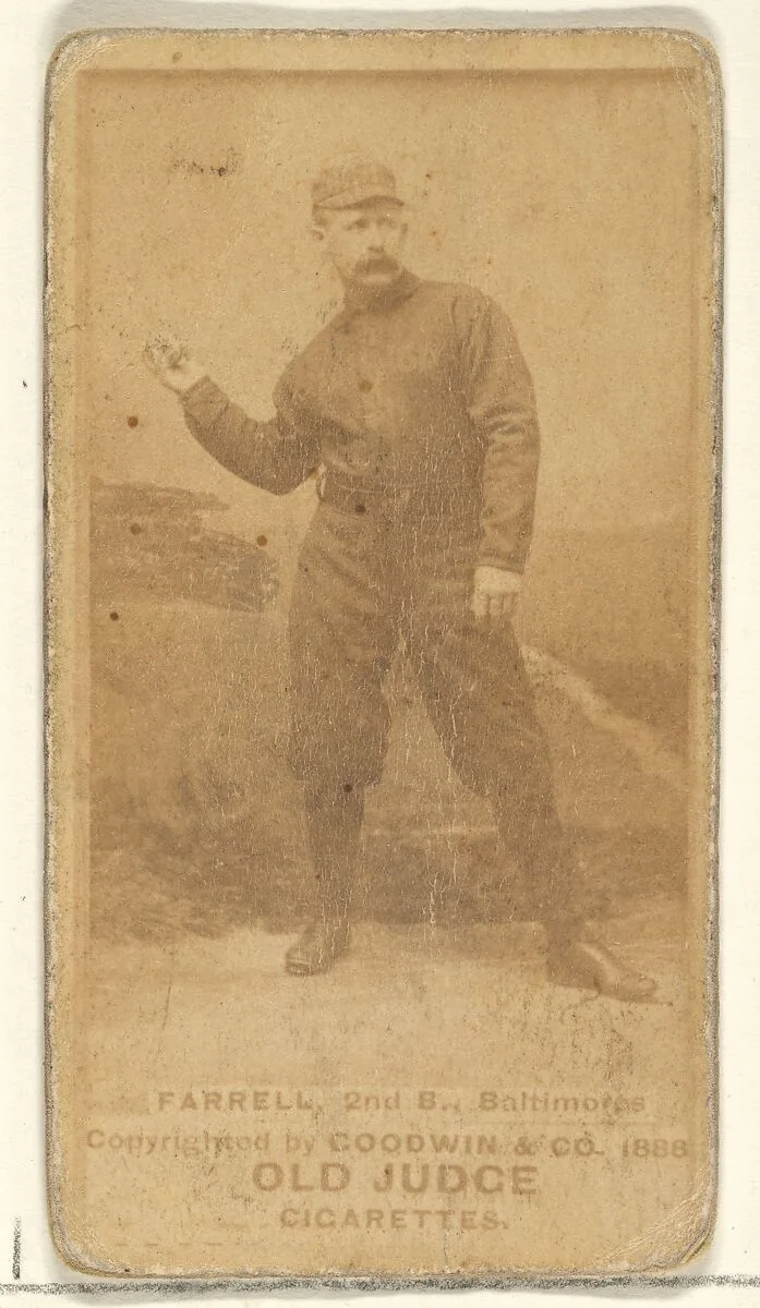 Farrell, 2nd Base, Baltimore Orioles, from the Old Judge series (N172) for Old Judge Cigarettes — Goodwin & Company