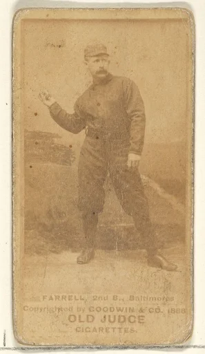 Farrell, 2nd Base, Baltimore Orioles, from the Old Judge series (N172) for Old Judge Cigarettes