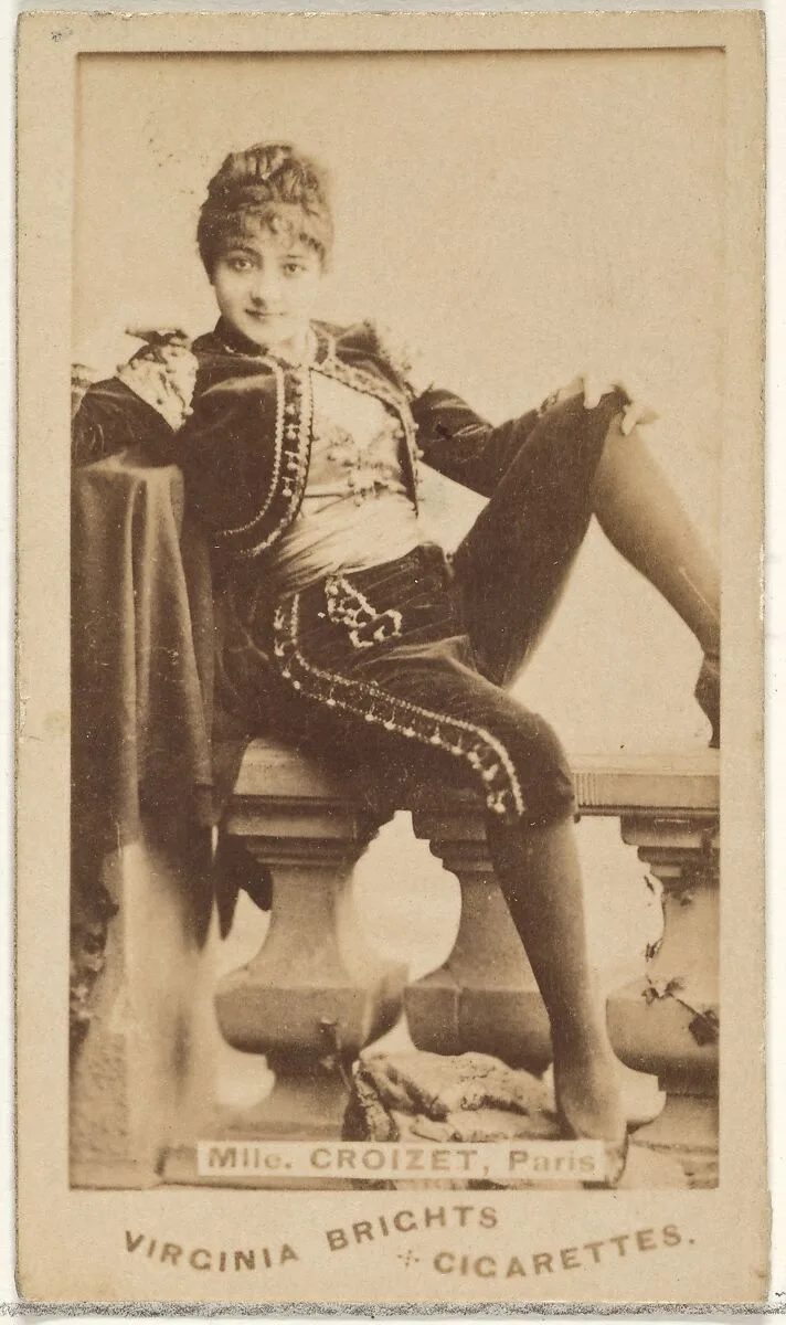 Mlle. Croizet, Paris, from the Actors and Actresses series (N45, Type 1) for Virginia Brights Cigarettes — Allen & Ginter
