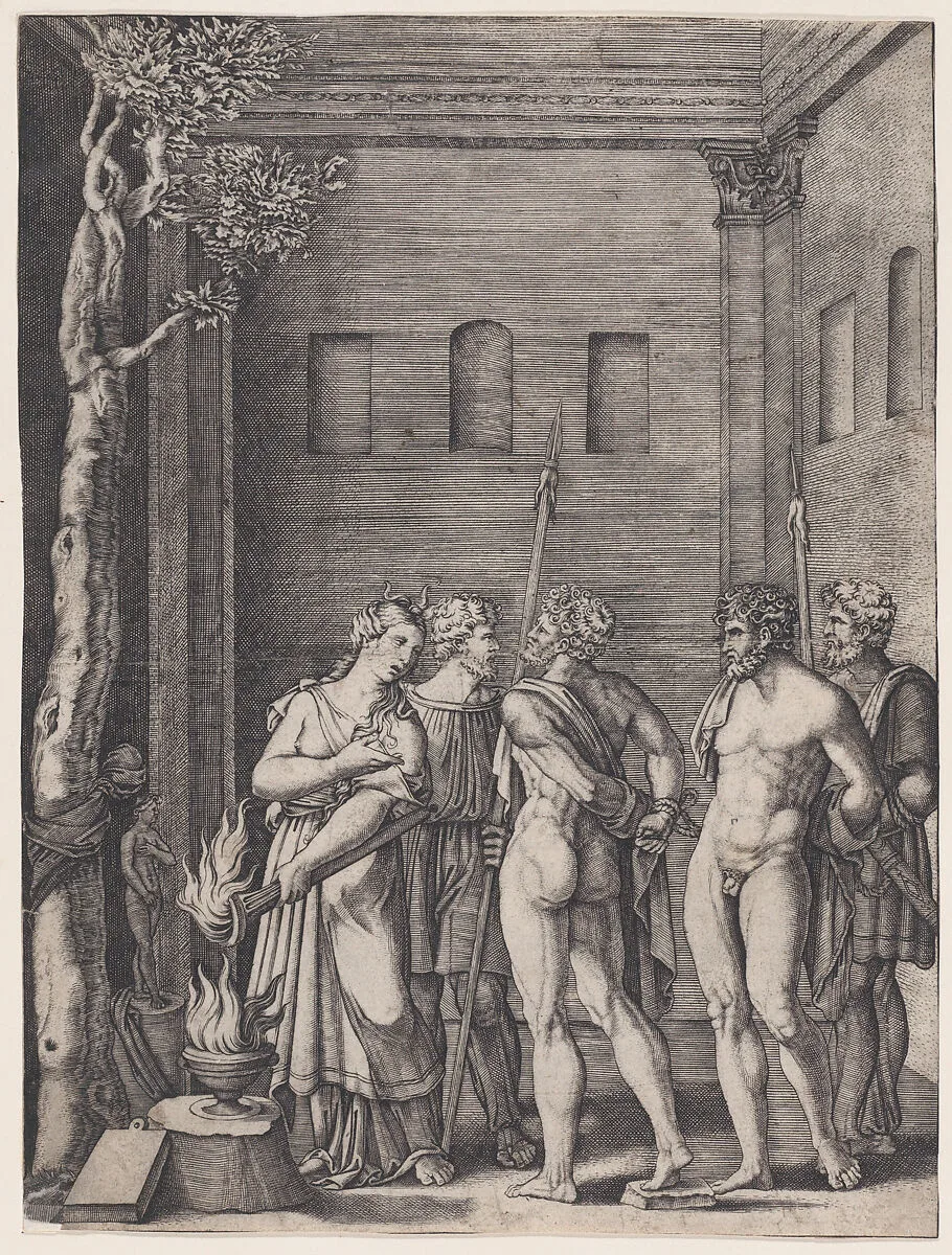 Iphigenia — Agostino Veneziano (Agostino dei Musi)|Baccio Bandinelli