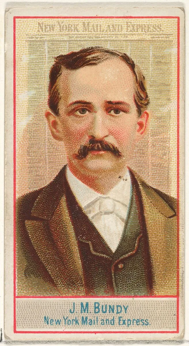 J.M. Bundy, New York Mail and Express, from the American Editors series (N1) for Allen & Ginter Cigarettes Brands — Allen & Ginter