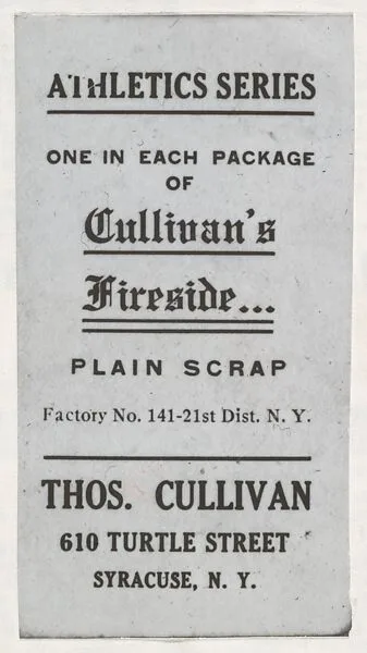 Facsimile of card verso from Set 1 of the Contentnea series (T209, Set 1) for the American Tobacco Company to promote Contentnea Cigarettes — American Tobacco Company
